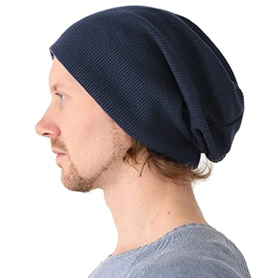 Immagine di CHARM Cappello Uomo Estivo Berretto Donna Cotone Slouchy Beanie Invernale Moda Coreana Giapponese Marino (Style A)