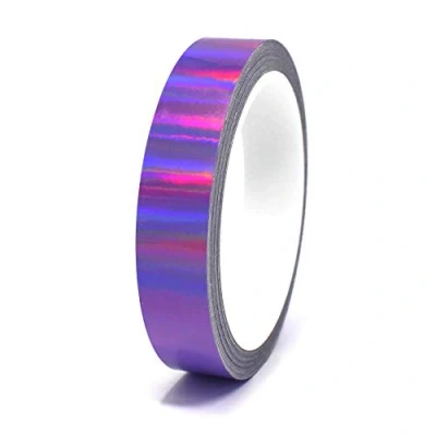 Immagine di Strisce decorative autoadesive per fai da te, 10 m, mobili, auto, moto, modellismo, te (ologramma viola, 15 mm di larghezza)