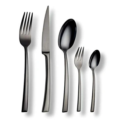 Immagine di Echtwerk EW BS 3030G Avelino/Shiny Gold Edition Set di posate da 30 pezzi per 6 persone in acciaio inossidabile 18/10 lucido alta qualità con scatola portaoggetti