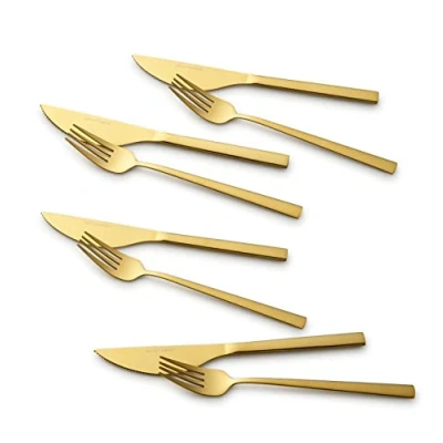 Immagine di ECHTWERK EW PK 2207G Set di Posate per Pizza, 8 Pezzi 4 Persone, in Acciaio Inossidabile, Oro