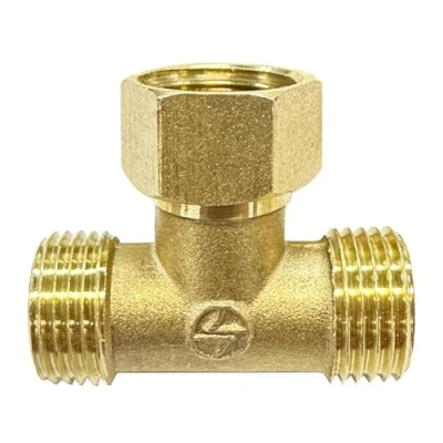 Immagine di connettore per tubi a 3 vie, tee forma di T filettatura in ottone, accessori raccordi rame, riscaldatore del tubo dell&#039;acqua solare (A)