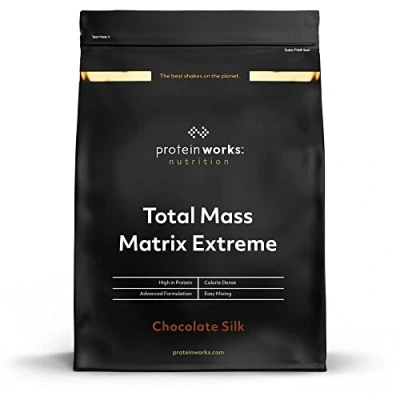 Immagine di THE PROTEIN WORKS Matrix Massa Totale Extreme, Frullato di Proteine in Polvere Ipercalorico &amp; Iperproteico, Per Aumentare Peso, 5 Agitare, Cioccolato Morbido, 1.325kg