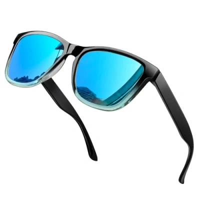 Immagine di KANASTAL Occhiali da Sole Specchio Blu Uomo Donna Polarizzati Specchiati Azzurri Vintage Quadrati Celesti UV400 Retrò Classici Alla Moda Blue Mirror Sunglasses per Spiaggia Pesca 2024 Azzurra