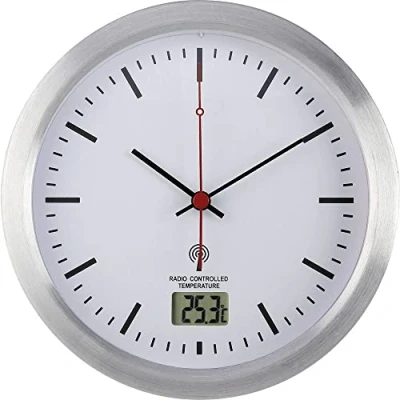 Immagine di Renkforce E1003R Radiocontrollato Orologio da parete 17 cm x 6 Argento Adatto per bagno e ambienti umidi