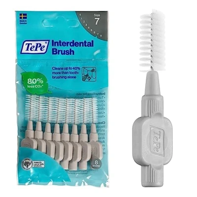 Immagine di TePe Scovolini interdentali Originali / Spazzolini di alta qualità, misura ISO 7 (filo 1,3 mm), grigio, 1 confezioni x 8 pz