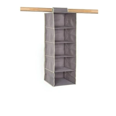 Immagine di OWIJI Organizer Portaoggetti Appendere Armadio 5 Ripiani 100 x 30 cm Salvaspazio Divisori Interno Pieghevole Contenitore Vestiti Scarpe