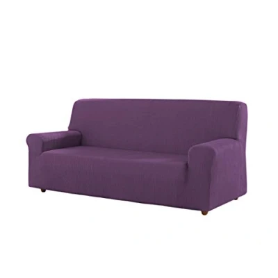 Immagine di Estoralis BERTA Copridivano stile moderno tessuto elastico Viola Per Divano 4 posti dimensione del da 220 a 260 cm. Protettore Adattabile tutti i tipi di divani