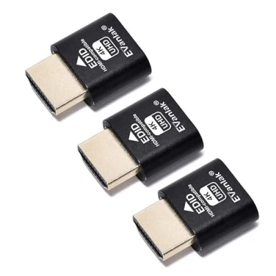 Immagine di EVanlak HDMI Dummy Plug Headless Ghost Display Emulator Premium Aluminum PC（Fit 3840x2160@60H New 3RD） 3Pack
