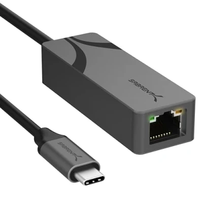 Immagine di SABRENT Adattatore USB C Ethernet 2.5 Gbps Alluminio, Portatile Compatibile con MacBook Pro, Air, iPad Pro 2018 e Successivi, XPS Connettività Gigabit (NT 25GA)