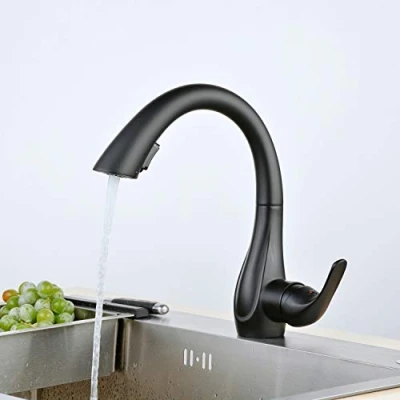 Immagine di Rubinetto Cucina, Nero Opaco, Girevole a 360 Miscelatore con Doccetta Estraibile