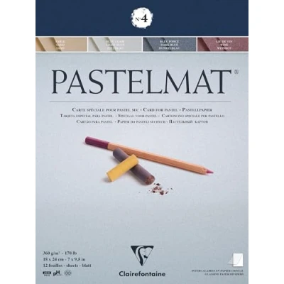 Immagine di Clairefontaine 96110C Blocco collato Pastelmat n4 12 Fogli di carta Speciale per Pastelli secchi 18x24 cm 360g 4 Colori Assortiti Divisori in Cristal