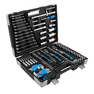 Immagine di Karcher Set di chiavi a bussola, 157 pezzi 1/4&quot;, 3/8&quot; e 1/2&quot;, cricchetto alta qualità con utensili in cromo vanadio