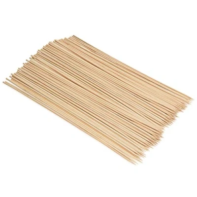 Immagine di Navaris Spiedini Legno di bambù Set x100 Bastoncini 40 cm x 4mm Stecchini Lunghi per Grigliate Barbecue Arrosto Zucchero Filato Marshmallow Feste