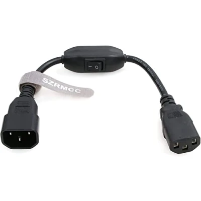 Immagine di SZRMCC Cavo di Alimentazione IEC 320 C14 Maschio a C13 Femmina con Interruttore on/off Prolunga PDU UPS 10A 250V (30cm,5pcs)