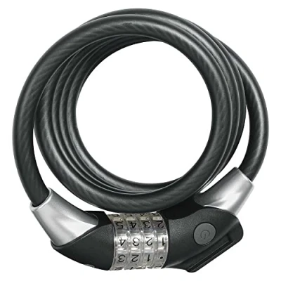 Immagine di ABUS Raydo Pro 1450/185 Serratura a spirale supporto TexKF combinazione con cilindri LED illuminati Livello di sicurezza 4 185 cm, nero