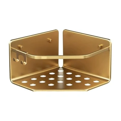 Immagine di TATAY Cestino d&#039;angolo della Collezione Serenity, en Alluminio, Colore Gold, Dimensioni 20 x 12 cm
