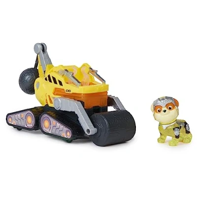 Immagine di Paw Patrol, Bulldozer di Rubble Tematizzato Patrol: Il Super Film, con Luci e Suoni, Giochi Patrol per Bambini Bambine, 3+ anni
