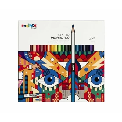Immagine di Carioca Plus I Matite Colorate 4.0 in Legno con Mina spessa e morbida ad alta pigmentazione 24 pezzi