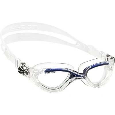 Immagine di Cressi Flash, Occhialini Nuoto a Oculari Separati Infrangibili Antiappannamento, AntiGraffio, Anti UV Unisex Adulto, Trasparente/Blu/Lenti Specchiate, Taglia Unica