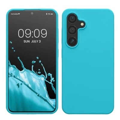 Immagine di kwmobile Cover per Samsung Galaxy S24 Custodia Back Case Caricatore Wireless Antiurto e Flessibile in Silicone TPU ghiaccio freddo