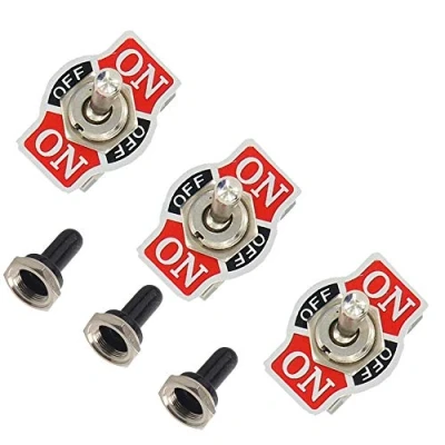 Immagine di Mintice™ 3 X pesanti 20A 125V 15A 250V SPDT terminali pin ON/OFF/ON rocker interruttore a levetta in metallo calotta del pomello impermeabile