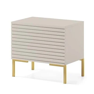 Immagine di Selsey LAMMELO Comodino, Legno ingegnerizzato, Grigio/Beige, Normal