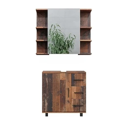 Immagine di Vicco Set di mobili da bagno Ilias, Rovere rustico, 2 parti