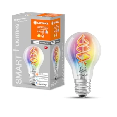 Immagine di LEDVANCE 4058075619012 LED (monocolore) ERP G (A G) E27 Forma di bulbo 4.5 W = 30 Bianco caldo, RGBW (Ø x L) 60 mm 105 1 pz.