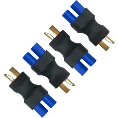 Immagine di YUNIQUE GREEN CLEAN POWER 4 Pezzi Adattatore Connettore T Deans Maschio a EC3 Femmina per Batterie Lipo Radiomandati