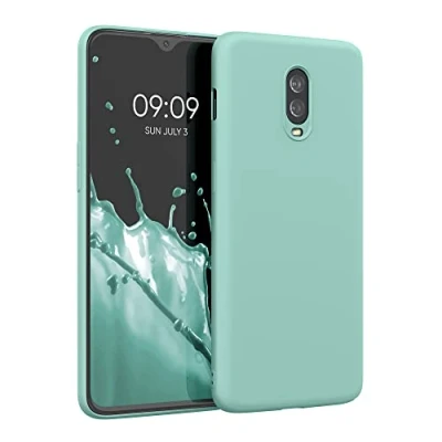 Immagine di kwmobile Custodia Compatibile con OnePlus 6T Cover Back Case per Smartphone in Silicone TPU Protezione Gommata menta matt