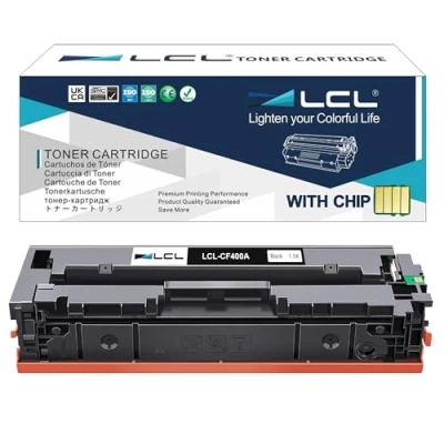 Immagine di LCL 201A CF400A (1 Pack Nero) Cartucce di Toner Compatibile per HP Color LaserJet Pro M252 M252dw M252n MFP M274 M274n M277 M277dw M277n