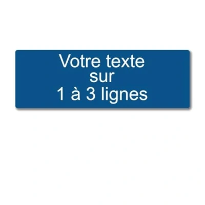 Immagine di Targhetta incisa personalizzata 1 3 linee 20 x 6,5 cm autoadesiva, blu scuro