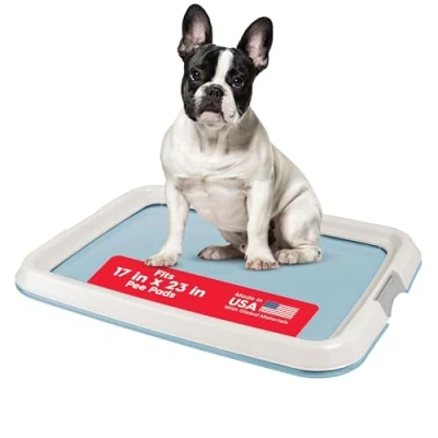 Immagine di IRIS USA Pee Pad Holder per Cuccioli, Supporto Cani, Vassoio pipì addestramento, Contiene Cuscinetti 17 x 23 o più Grandi, Blu