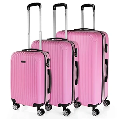 Immagine di ITACA Set Valigie Rigide Offerte. Valigia Grande Rigida, Media Rigida e Bagaglio a Mano. di con Lucchetto Combinazione TSA T71500, Rosa