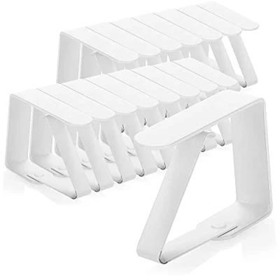 Immagine di com four® 16x Mollette per tovaglie Premium Ganci in Acciaio Inossidabile Verniciato Bianco fermatovaglia Interni ed Esterni