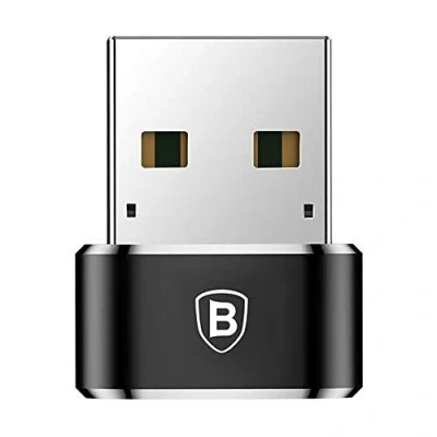 Immagine di Baseus Mini Adattatore da tipo C a USB maschio, [CAAOTG 01] [5A max 2.0] 2.0 480Mbps [Black] Nero