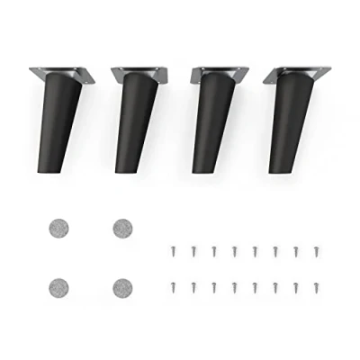 Immagine di gambe per mobili in legno sossai® Clif Round Nero Opaco Altezza: 12 cm HMF2 rotondo, conico (design inclinato) Materiale: massello (faggio) sedie, tavoli, armadi