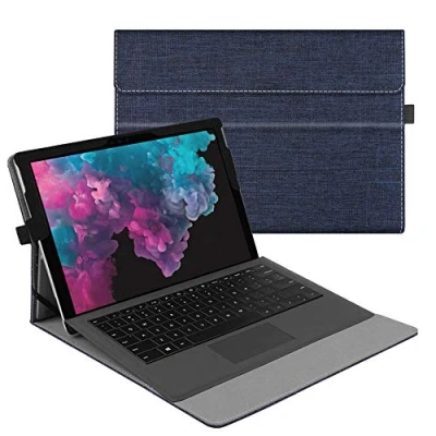 Immagine di FINTIE Custodia per Microsoft Surface Pro 7+/ 7/ 6/ 5/ 4/ 3 12,3 Pollici, [Multi angli] Slim Fit Folio Case Cover, Compatibile con Type Cover Keyboard, Blu Scuro