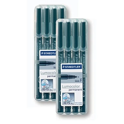 Immagine di Staedtler 318 9 wp4hz Lumocolor Permanent F Schermo Matita Nera, 4 Pezzi in Confezione Originale Box