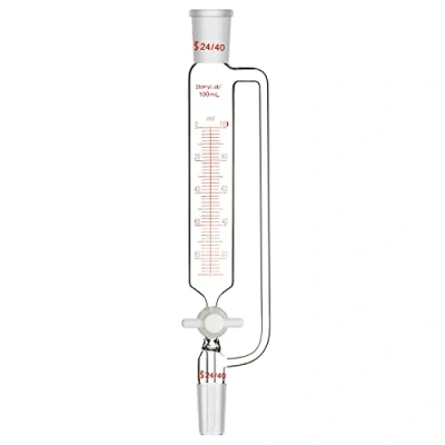 Immagine di stonylab Imbuto Graduato a Pressione Bilanciata, Addition Funnel Dropping Imbuti Gocciolatori in Vetro Borosilicato con Tappo di Arresto PTFE per Laboratorio (24/40 Joint, 100 ml)