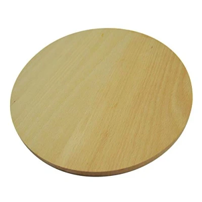 Immagine di Tagliere rotondo per pizza, piatto da portata in legno massiccio, tagliare e servire la 45 cm