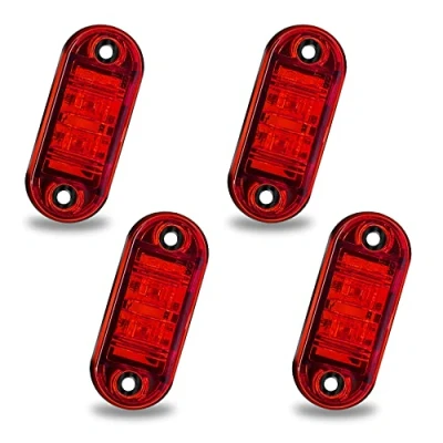 Immagine di Biqing Luce Laterale da Camion,YuanGu Rosso LED Indicatori Laterali Fanali Posizione 12V/24V Universale per Camion Caravan Camper Rimorchio Bus 4 Pcs