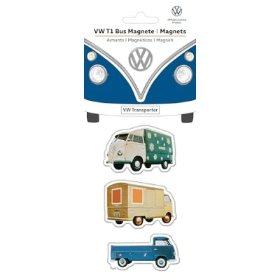 Immagine di BRISA VW Collection Volkswagen Magneti da frigo/ufficio Campervan T1 Bus design (Set 3/Veicoli Commercali/Multicolore)