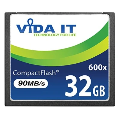 Immagine di Vida IT Scheda di Memoria 32GB Compact Flash CF 600x 90MB / s per Canon EOS 10D 20D 20Da 300D 30D 350D 400D 40D 50D 5D Mark II 7D D30 SLR Fotocamera Camera