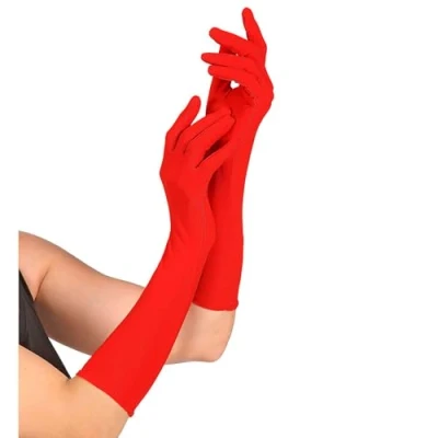 Immagine di &quot;RED LONG ELASTANE GLOVES&quot; 60 cm suitable also for man (One Size Fits Most Adult)