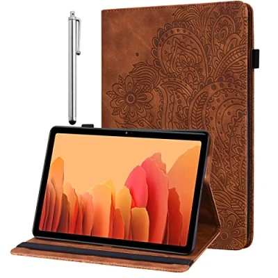 Immagine di GLANDOTU Custodia per Lenovo Tab M8 (3/2/1 Gen) TB 8506F/TB 8506X/TB 8705F/TB 8705X con pellicola protettiva e pennino capacitivo ultra sottile funzione leggio, in pelle PU (marrone)