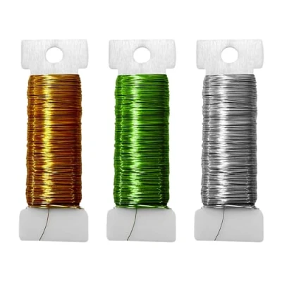 Immagine di MAXQUU 3 rotoli di filo colorato per bricolage, 0,3 mm x 50 m, gioielli, d&#039;oro, d&#039;oro fai da te, fiori