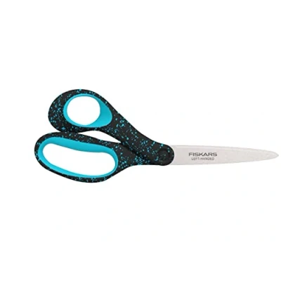 Immagine di Fiskars Forbici Per Ragazzi di 15 18 Anni, Mancini, Lunghezza Totale: 20 cm, Acciaio Inox/Plastica, Nero con Puntini Turchese, 1067869