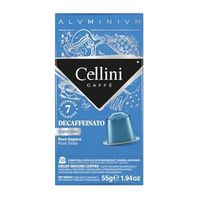 Immagine di Caffè Cellini Capsule Alluminio Compatibili Con Nespresso Aluminium Decaffeinato 100pz Dal Gusto Corposo Note Aromatiche Fruttate