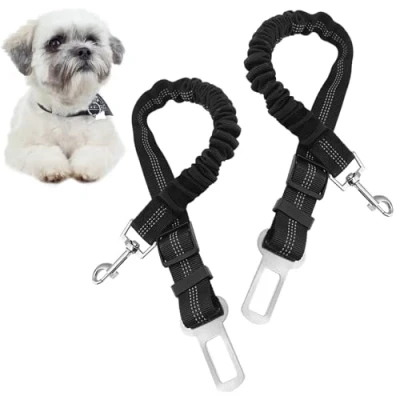 Immagine di Gentpovth Cintura di Sicurezza per Cani, 2 Pezzi Cani Auto Elastica e Regolabile, Guinzaglio Realizzato in nylon, con Tutti i Tipi Auto, Tutte Gatti